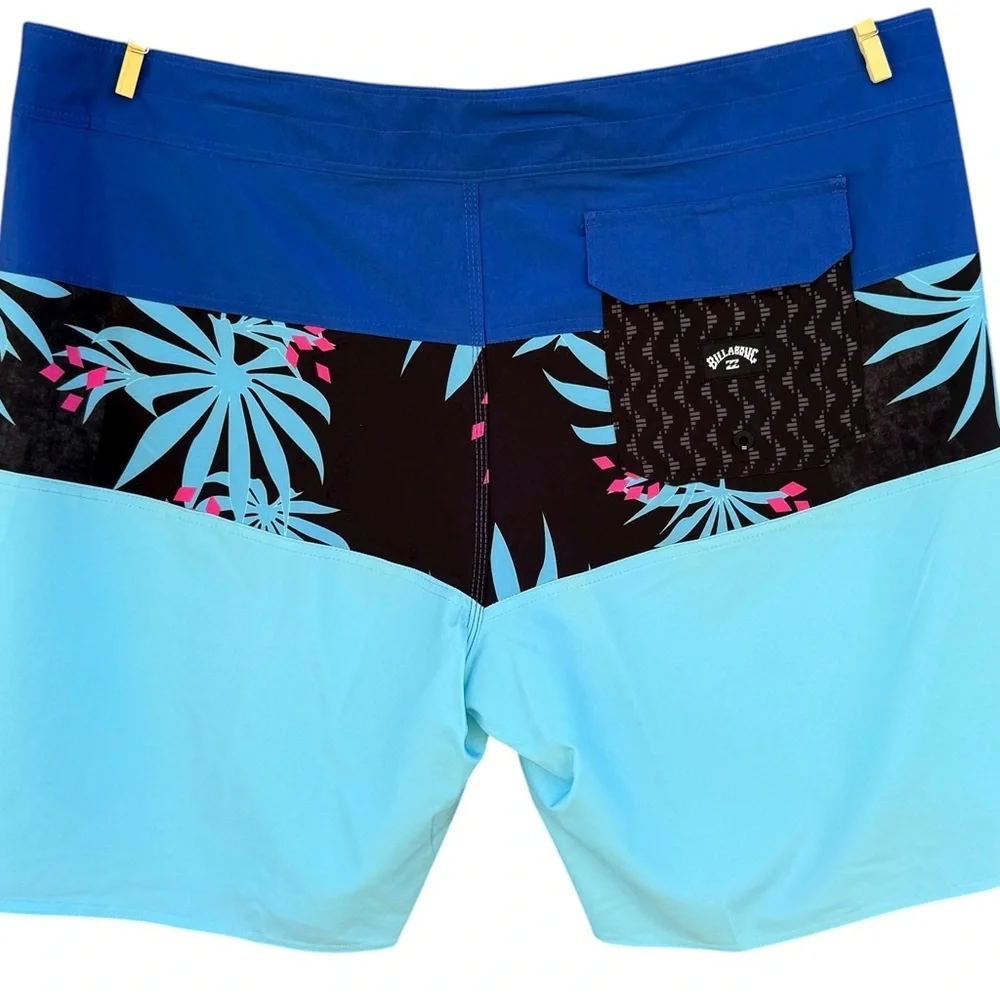 NWT Billabong Tribong Pro Recycler Boardshorts Blue Tropical Size 40 - Picture 2 of 7